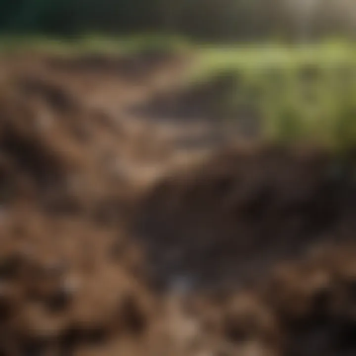 Close-up of soil being tested for nutrient content
