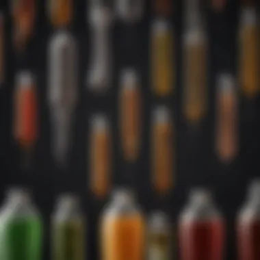 Illustration of various types of liquid wormers on a farm
