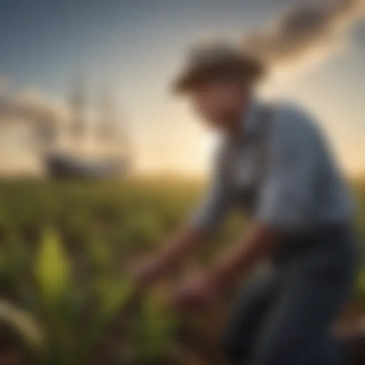 A farmer using Lister Star Clippers in the field