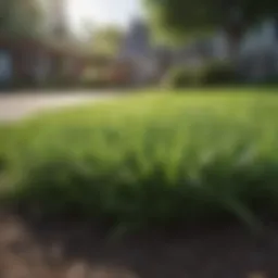 Lush green lawn showing healthy grass growth