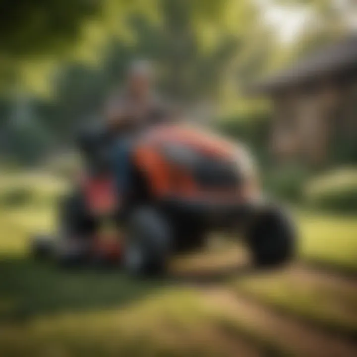 Maintenance routine for a riding lawn mower with leaf vacuum