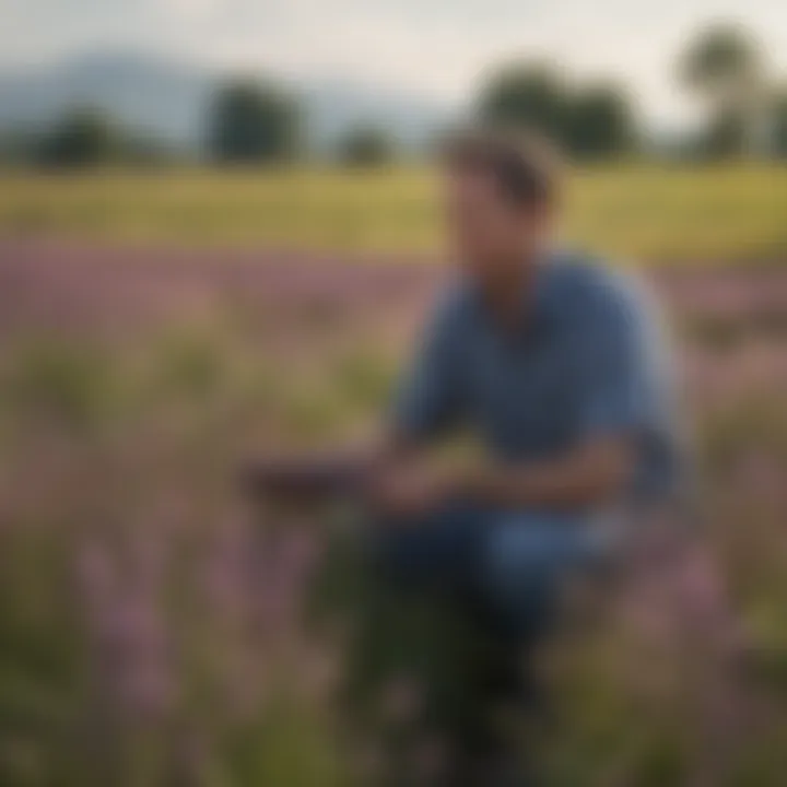 Visual representation of effective management strategies for controlling purple weeds