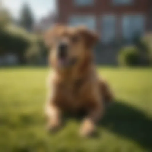 A well-maintained lawn showing signs of dog urine damage.