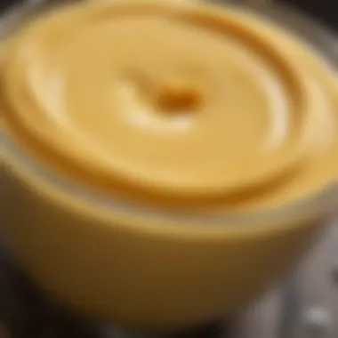 The Creamy Texture of Mango Smoothie Base Close-up of creamy mango smoothie base with a hint of coconut.