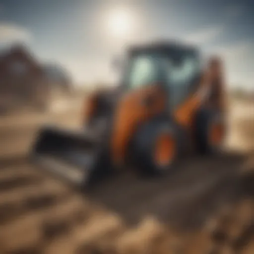 Manual skid steer in action on a farm