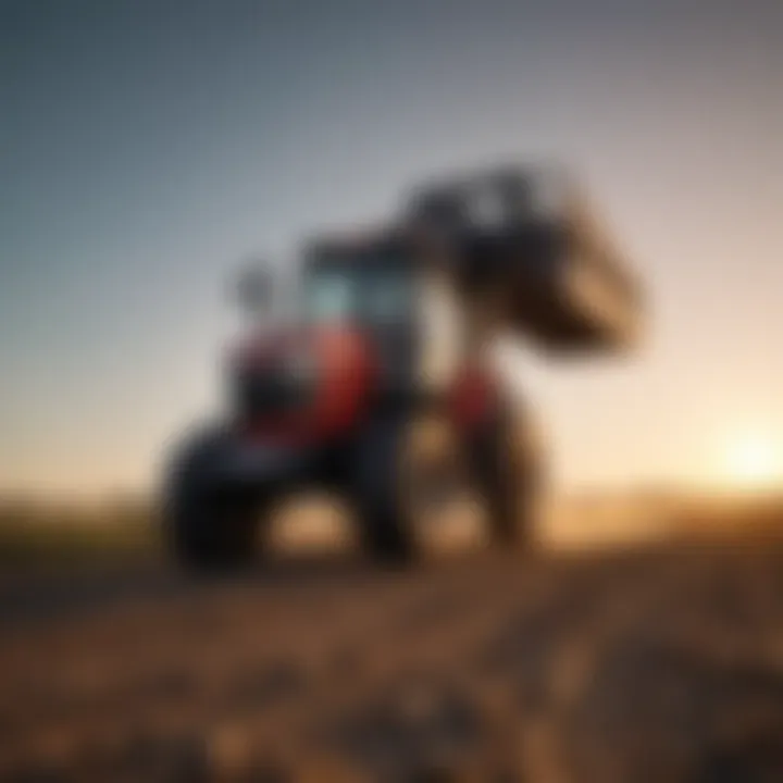 Massey Ferguson forklift lifting agricultural materials