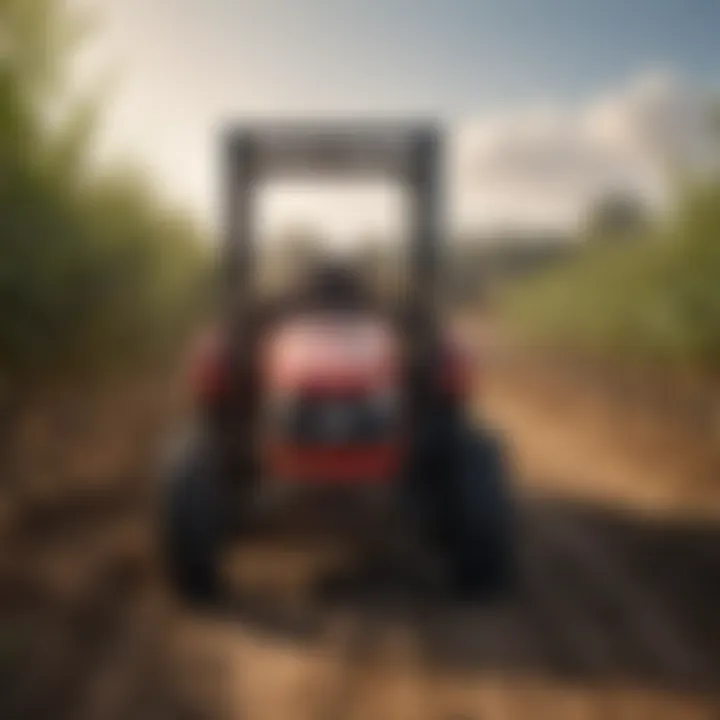 Modern Massey Ferguson forklift in a sustainable agriculture setting