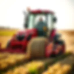 Massey Ferguson mower cutting hay in a field