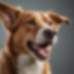 Dog enjoying oral cleansing gel application