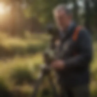 An engineer utilizing a theodolite for precise angle measurement on-site