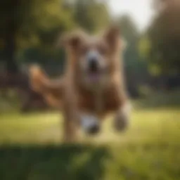 A dog enjoying outdoor playtime