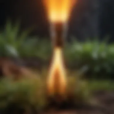 Precision Flame Technique for Targeted Weed Elimination Close-up of the flame output from the Mini Dragon Flame Weeder