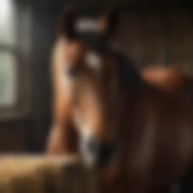 Mio Horse Sheet in Stable Setting Mio horse sheet on a horse in a stable