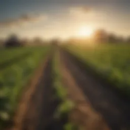 Illustration depicting diverse crops in a field representing agricultural budgeting.