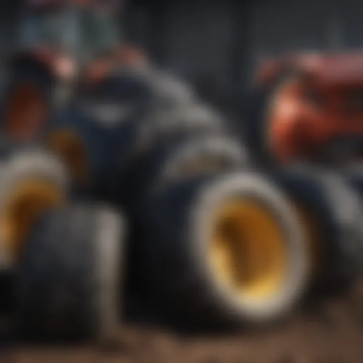 Visual representation of different tractor tire types and their applications