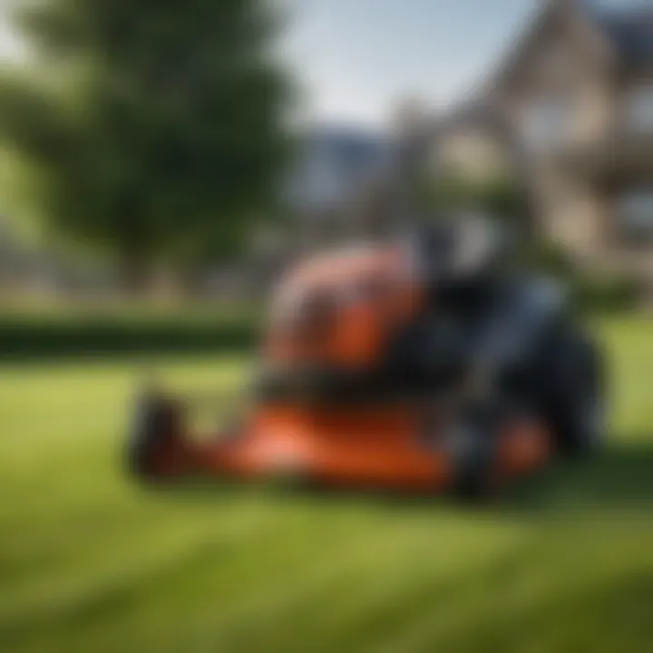 Sleek design of Neuton mowers in action