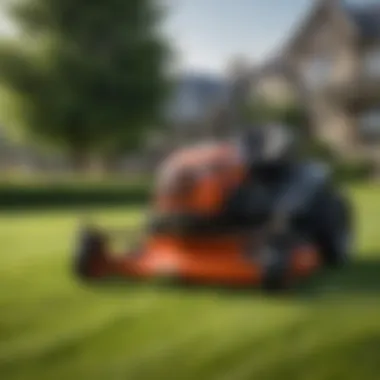 Sleek Design Elements of Neuton Mowers Sleek design of Neuton mowers in action