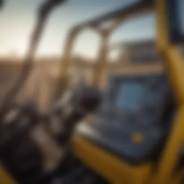 Close-up of the advanced controls of the skid loader