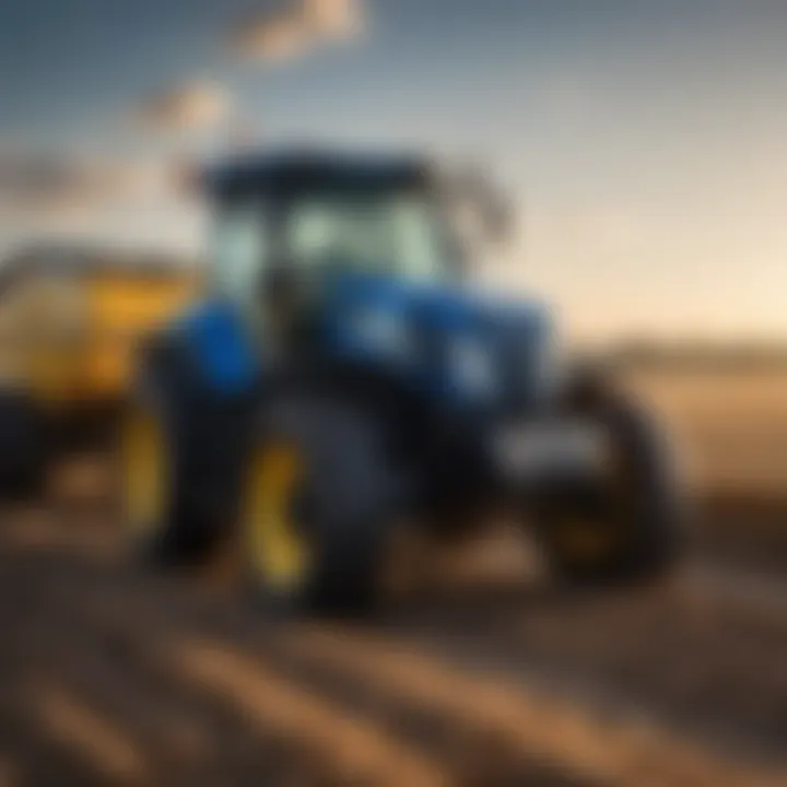 Modern New Holland tractor equipped with advanced technology in a field