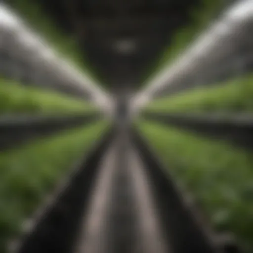 Visual representation of NFT hydroponic system layout