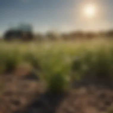 Agricultural field affected by invasive weeds