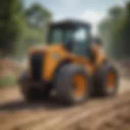Skid steer showcasing operational versatility in construction.