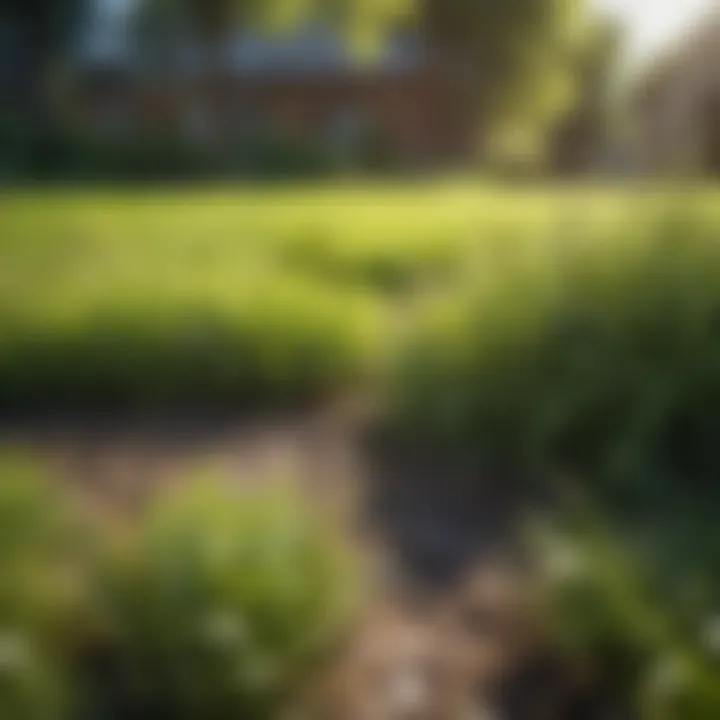 Lush green lawn with vibrant grass in spring