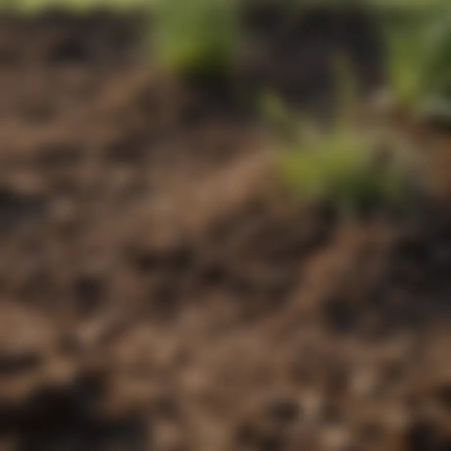 Close-up of nutrient-rich soil ready for grass seed