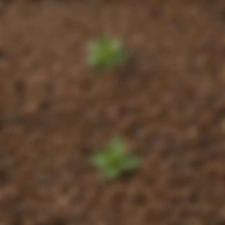 Close-up of weed feed granules