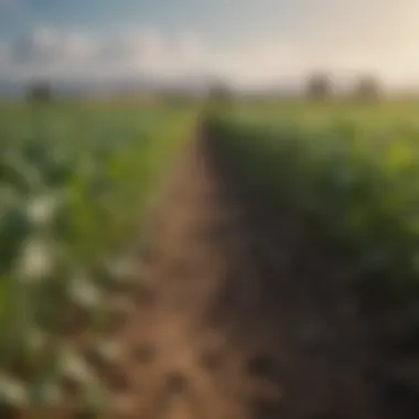Close-up of crops affected by pests before treatment