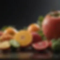 A close-up view of various fruits showcasing pesticide residues