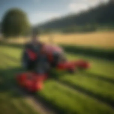 Efficient Mowing with Pottinger Triple Mower Farmer utilizing Pottinger triple mower for efficient mowing