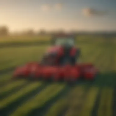 Pottinger Triple Mower in Action Wide shot of Pottinger triple mower in a field