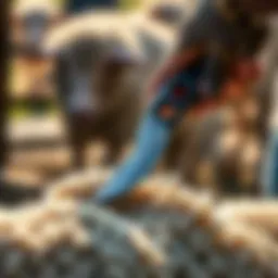 Premier 1 sheep shear in action demonstrating precision cutting.