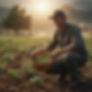 A farmer utilizing modern technology in agriculture