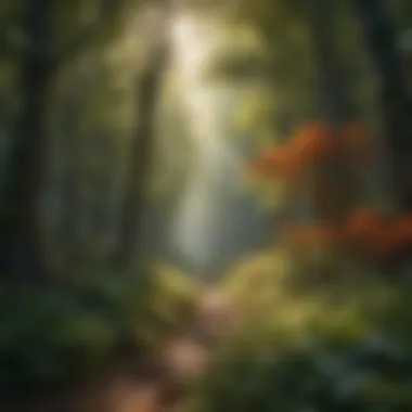 Biodiversity in Forests Dense forest with vibrant foliage representing biodiversity
