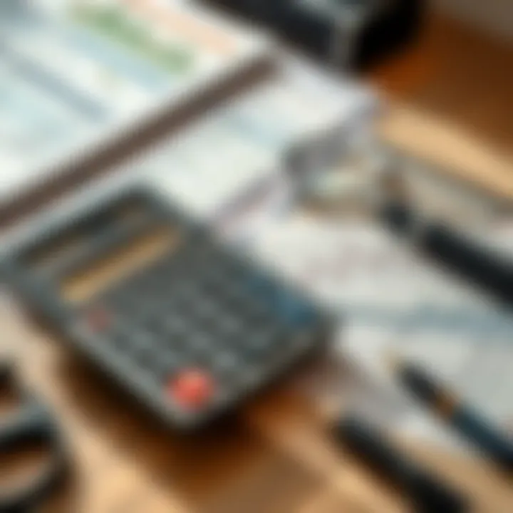 A calculator and financial documents on a desk