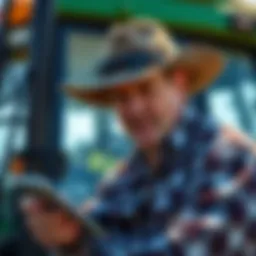 A farmer evaluating financing options for equipment