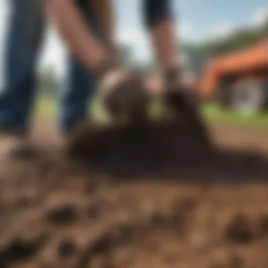 Preparing Soil for Repair Soil preparation for grass patching