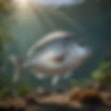A detailed view of seabream swimming in its natural habitat