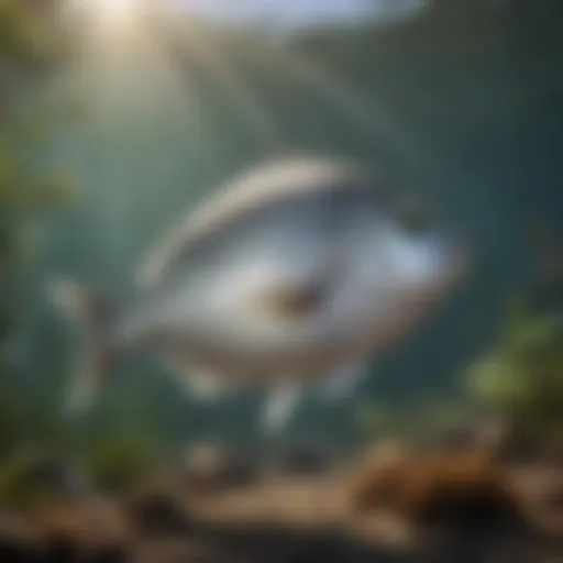 A detailed view of seabream swimming in its natural habitat