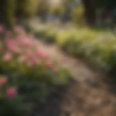 A serene outdoor scene during spring with blooming flowers