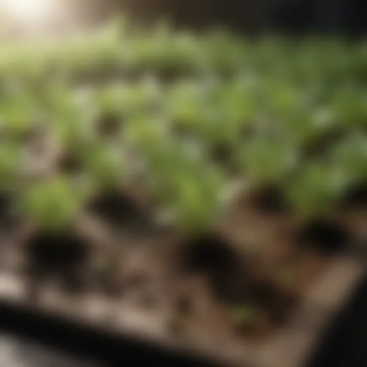 Healthy seedlings thriving on a propagation mat.