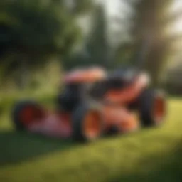A pristine lawn mower ready for sale