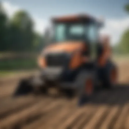 A skid loader tiller in action on a farm field