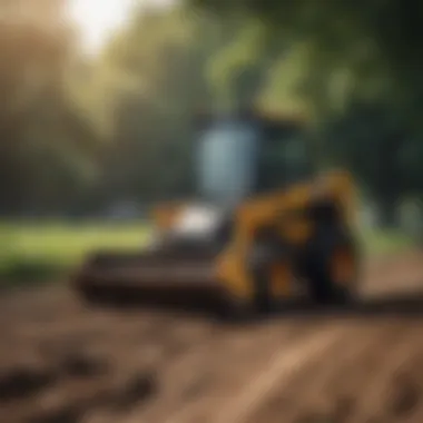 Skid Loader Tiller and Sustainable Farming A skid loader tiller working alongside sustainable farming practices