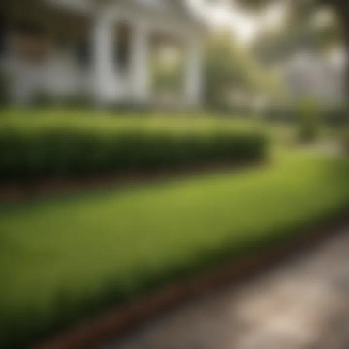 Lush green sod in a residential lawn in Mobile.