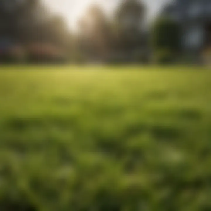 Close-up of a lush, green lawn after successful sowing