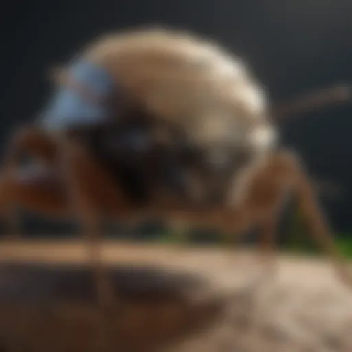 A close-up view of a stink bug fogger in action