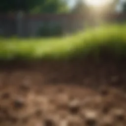 Lush green lawn with rich soil